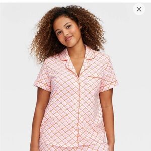 NWT Roller Rabbit X Target Geo Hearts Short Sleeve Pajama TOP, size M